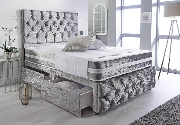 Laura Crushed Velvet Divan Bed Set – Modern Beds