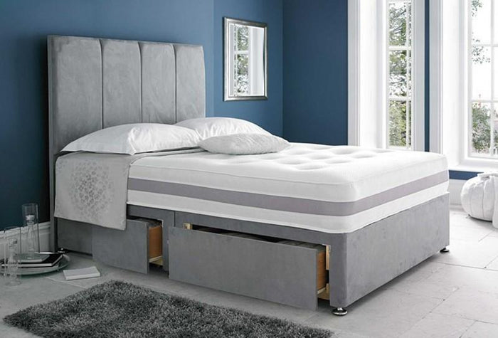 Divan Bed - Lisbon Divan Bed Set With Floor Standing Headboard