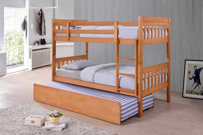 Nia Wooden Bunk Bed with Trundle